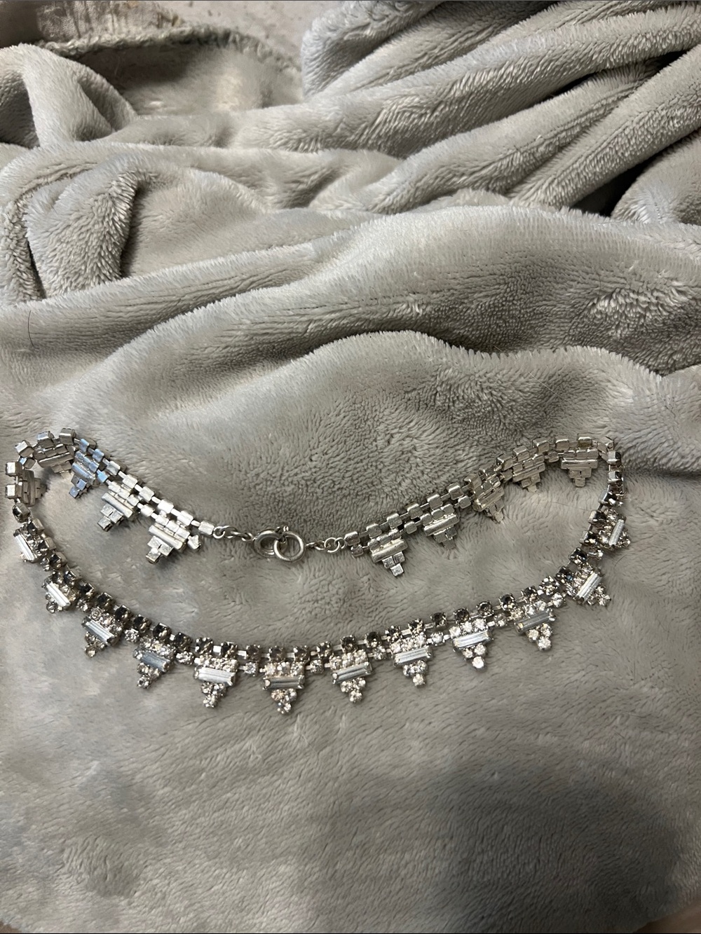 Elegant Silver Crystal Fringe Necklace - Women Jewelry